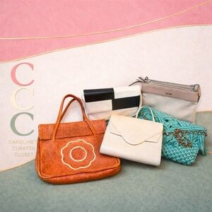 Vintage & Modern Handbag Bundle Lot of 5 Crossbody Leather Boho Purse Set